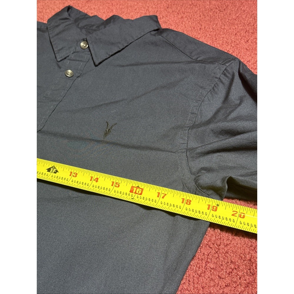 "ALLSAINTS" Navy Blue Men's Button Down Long Sleeve Shirt, Small - Picture 4 of 5